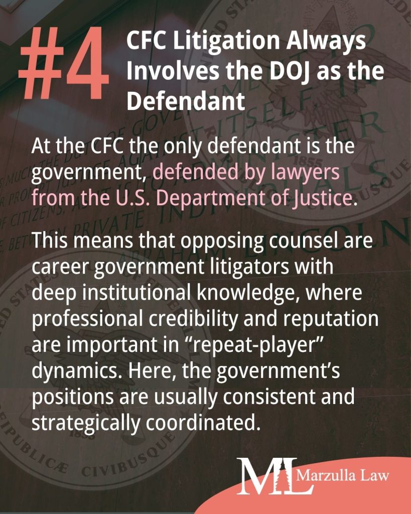 Slideshow by Marzulla Law explaining 8 reasons legal teams should hire local counsel for Court of Federal Claims litigation